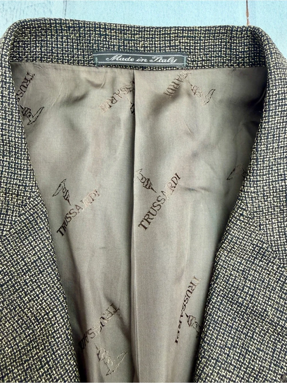 Trussardi Sartoriale Men’s 54R Super 100 Wool Blazer Made in Italy Brown